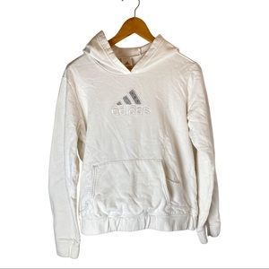 Y2K Adidas white gem hoodie sweater